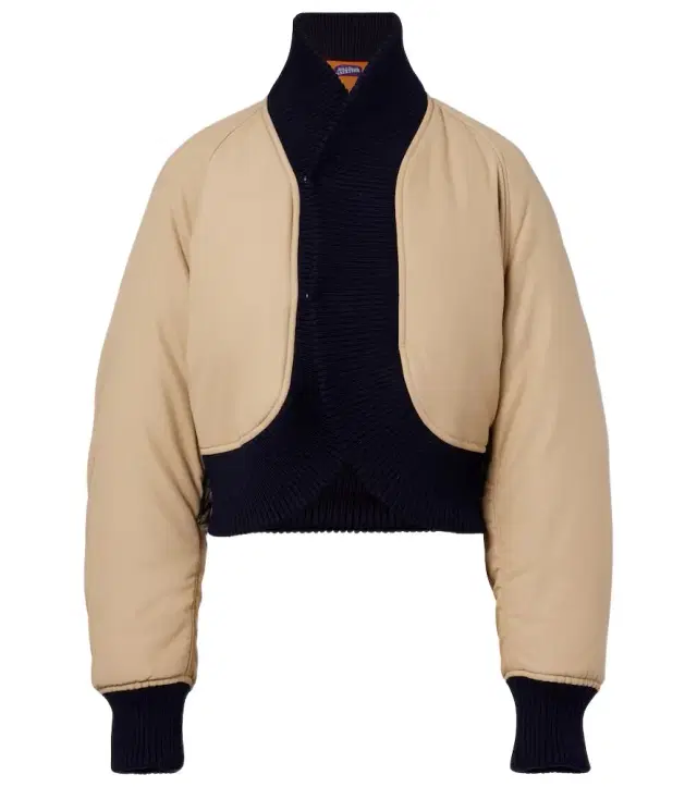 Cropped cotton bomber jacket