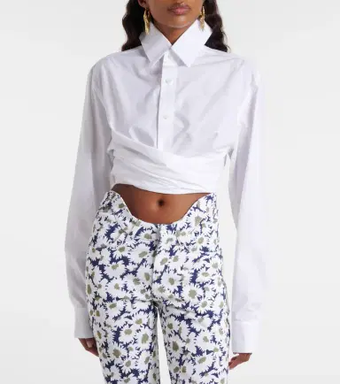 Jean Paul Gaultier Cropped cotton poplin shirt | Thumbnail 4 Jean Paul Gaultier Cropped cotton poplin shirt | Thumbnail 4
