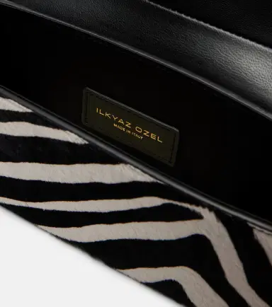 The New Arrivals Ilkyaz Ozel Zébrée.07 calf hair shoulder bag | Thumbnail 3