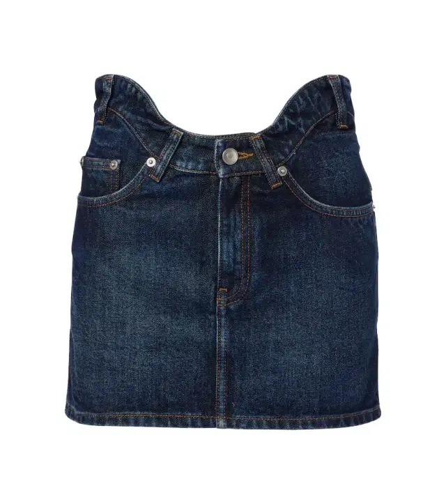 Jean Paul Gaultier Curved denim miniskirt