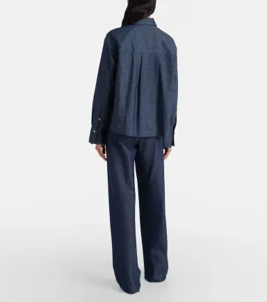 Vince Colette cotton and linen chambray wide-leg pants | Thumbnail 2