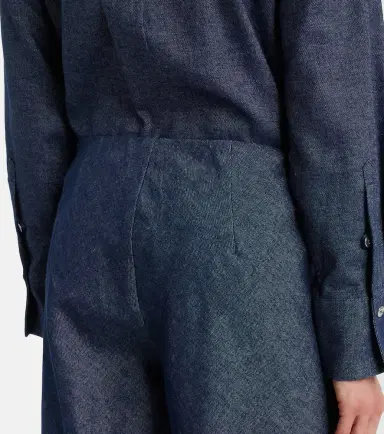 Vince Colette cotton and linen chambray wide-leg pants | Thumbnail 3