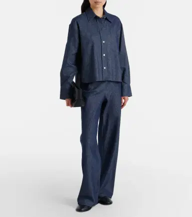 Vince Colette cotton and linen chambray wide-leg pants | Thumbnail 5