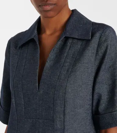 Vince Cotton and linen chambray minidress | Thumbnail 2