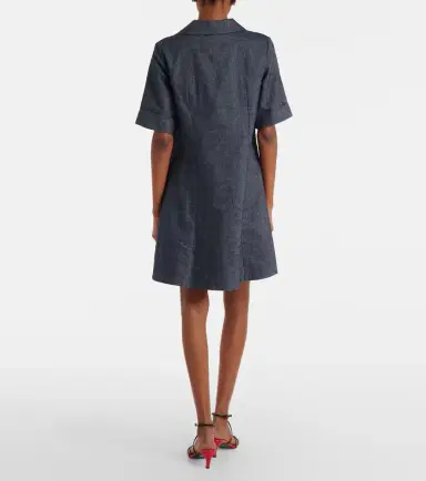 Vince Cotton and linen chambray minidress | Thumbnail 4