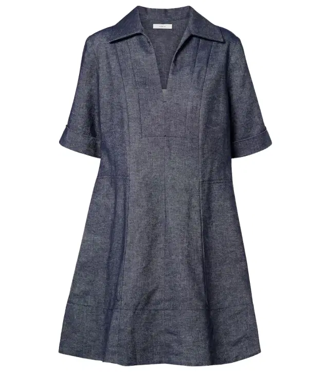 Vince Cotton and linen chambray minidress