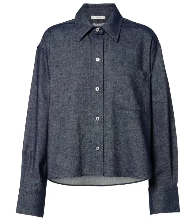 Vince Cotton and linen chambray shirt
