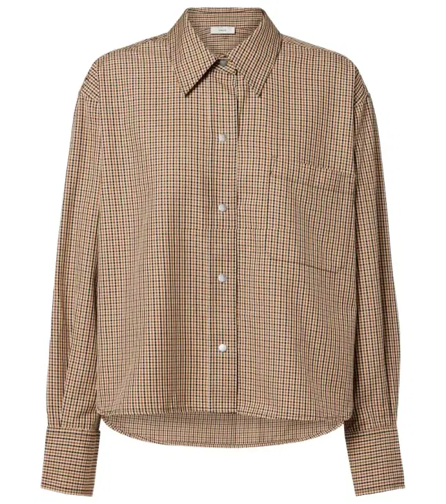 Vince Checked cotton-blend shirt