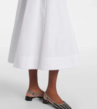 Vince Scalloped cotton poplin midi skirt | Thumbnail 5 Vince Scalloped cotton poplin midi skirt | Thumbnail 5