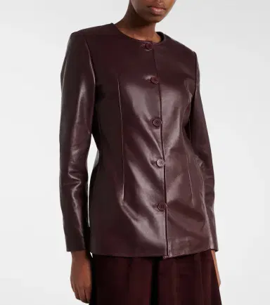 Nour Hammour Maud leather blazer | Thumbnail 4