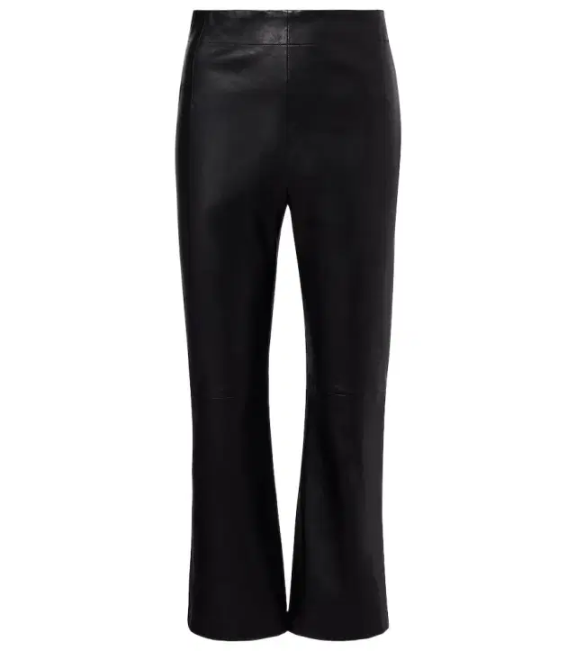 Nour Hammour Leather cropped slim pants