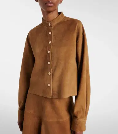 Nour Hammour Lucien suede cropped jacket | Thumbnail 5