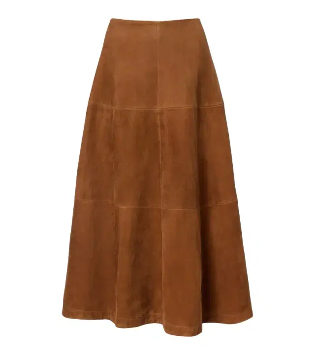 Nour Hammour Opera suede midi skirt
