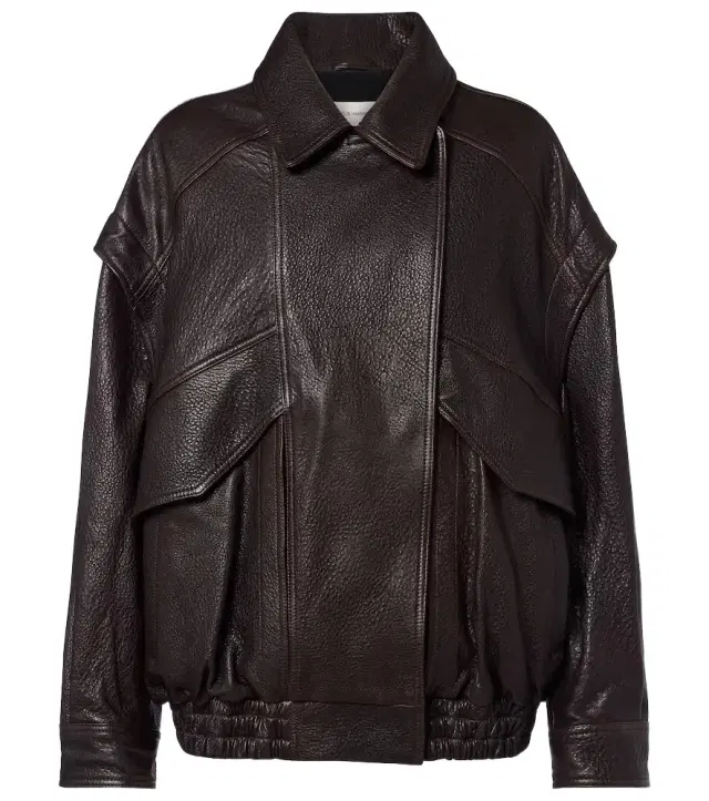 Nour Hammour Micah leather bomber jacket