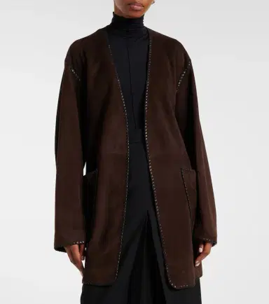 Nour Hammour Anika suede wrap coat | Thumbnail 3 Nour Hammour Anika suede wrap coat | Thumbnail 3