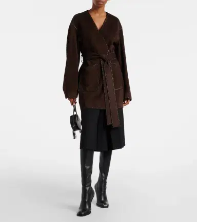 Nour Hammour Anika suede wrap coat | Thumbnail 5 Nour Hammour Anika suede wrap coat | Thumbnail 5