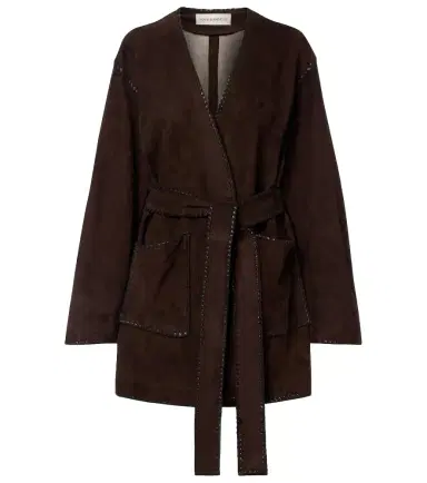 Nour Hammour Anika suede wrap coat | Thumbnail 1 Nour Hammour Anika suede wrap coat | Thumbnail 1