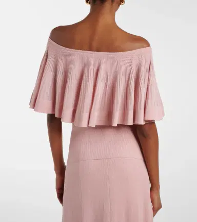 Zimmermann Luna knitted ruffled off-shoulder top | Thumbnail 3