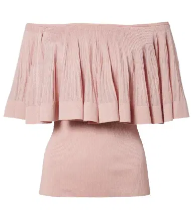Zimmermann Luna knitted ruffled off-shoulder top | Thumbnail 1
