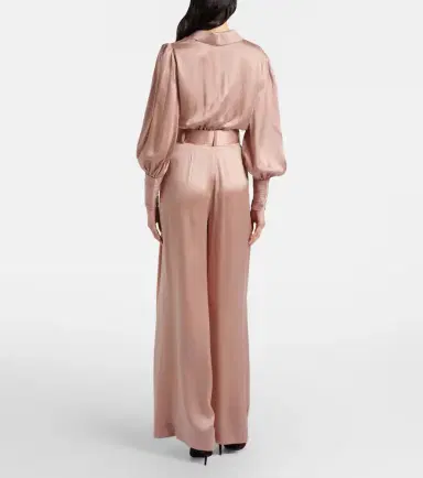 Zimmermann Belted pleated silk satin wide-leg pants | Thumbnail 2 Zimmermann Belted pleated silk satin wide-leg pants | Thumbnail 2