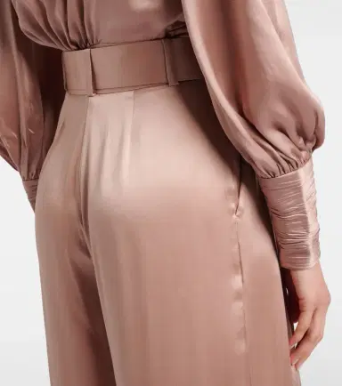 Zimmermann Belted pleated silk satin wide-leg pants | Thumbnail 6 Zimmermann Belted pleated silk satin wide-leg pants | Thumbnail 6