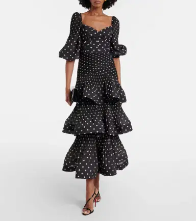 Zimmermann Polka-dot tiered midi skirt | Thumbnail 3