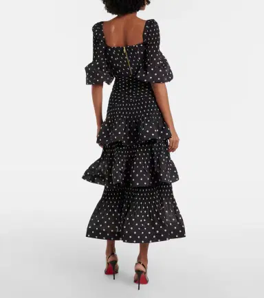 Zimmermann Polka-dot tiered midi skirt | Thumbnail 4