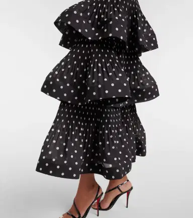 Zimmermann Polka-dot tiered midi skirt | Thumbnail 6