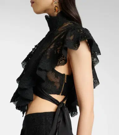 Zimmermann Luna ruffled lace crop top | Thumbnail 2
