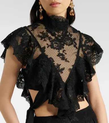 Zimmermann Luna ruffled lace crop top | Thumbnail 3