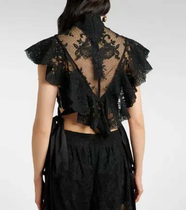 Zimmermann Luna ruffled lace crop top | Thumbnail 5