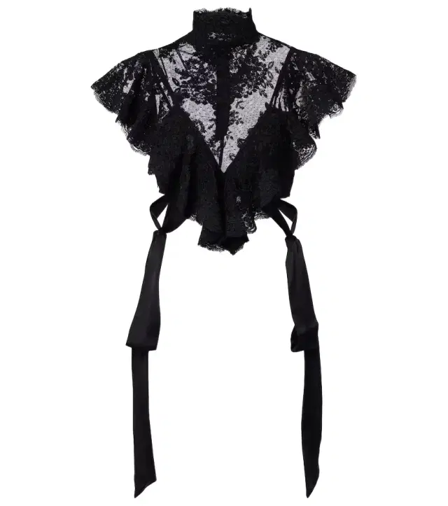 Luna ruffled lace crop top