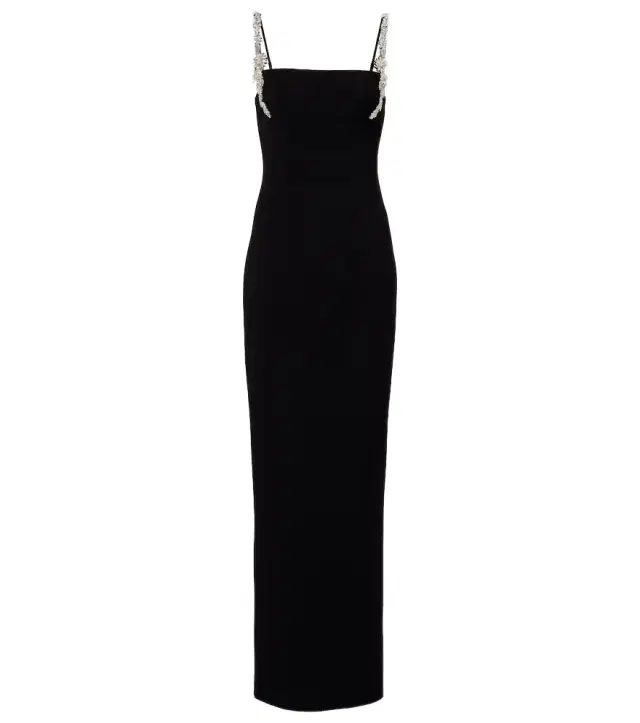 Franca embellished crêpe corset gown