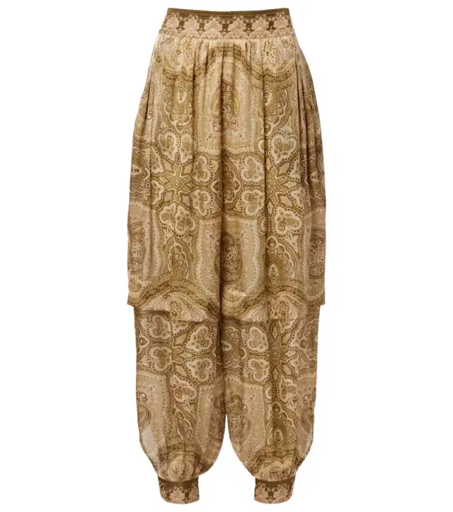 Luna paisley silk satin balloon pants Luna paisley silk satin balloon pants