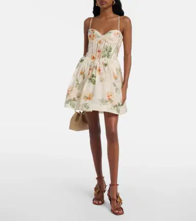 Zimmermann Carousel floral silk and linen bustier dress | Thumbnail 2 Zimmermann Carousel floral silk and linen bustier dress | Thumbnail 2