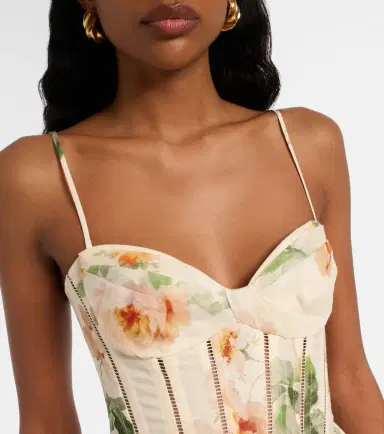 Zimmermann Carousel floral silk and linen bustier dress | Thumbnail 3 Zimmermann Carousel floral silk and linen bustier dress | Thumbnail 3
