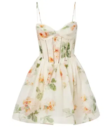 Zimmermann Carousel floral silk and linen bustier dress | Thumbnail 1 Zimmermann Carousel floral silk and linen bustier dress | Thumbnail 1