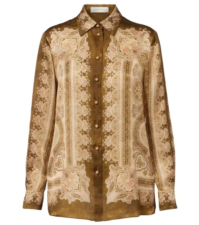 Zimmermann Luna paisley silk satin shirt