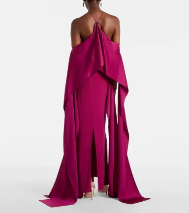 Taller Marmo Nan draped crêpe cady gown | Thumbnail 3
