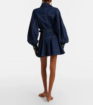 Zimmermann Luna belted denim minidress | Thumbnail 4 Zimmermann Luna belted denim minidress | Thumbnail 4
