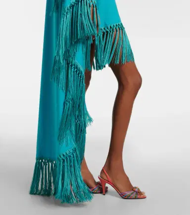 Taller Marmo Cecil fringed crêpe cady kaftan | Thumbnail 3