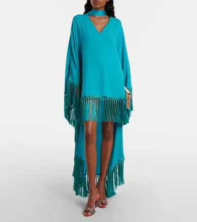 Taller Marmo Cecil fringed crêpe cady kaftan | Thumbnail 4