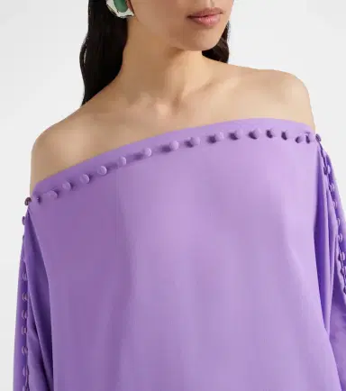 Taller Marmo Mila off-shoulder crêpe cady kaftan | Thumbnail 2