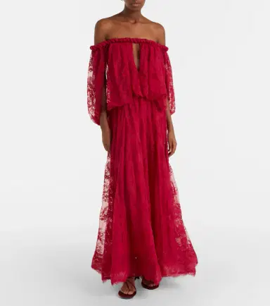 Zimmermann Luna off-shoulder floral lace gown | Thumbnail 4