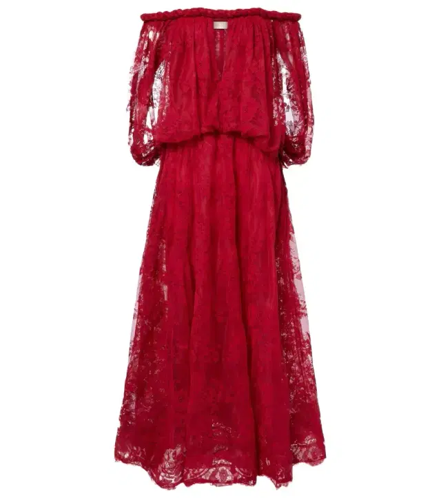 Zimmermann Luna off-shoulder floral lace gown