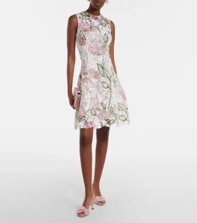 Oscar de la Renta Floral embroidered lace cocktail dress | Thumbnail 2 Oscar de la Renta Floral embroidered lace cocktail dress | Thumbnail 2