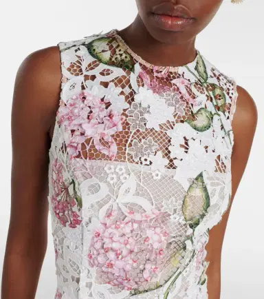 Oscar de la Renta Floral embroidered lace cocktail dress | Thumbnail 3 Oscar de la Renta Floral embroidered lace cocktail dress | Thumbnail 3
