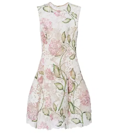 Oscar de la Renta Floral embroidered lace cocktail dress | Thumbnail 1 Oscar de la Renta Floral embroidered lace cocktail dress | Thumbnail 1