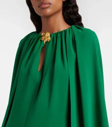 Oscar de la Renta Cyclamen silk-blend georgette kaftan | Thumbnail 4