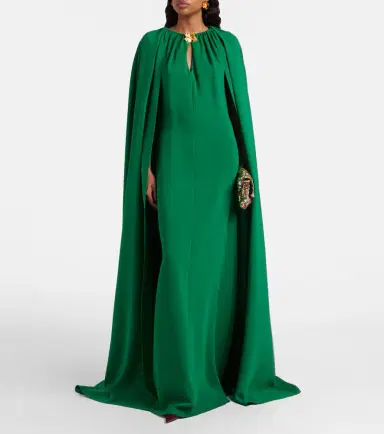 Oscar de la Renta Cyclamen silk-blend georgette kaftan | Thumbnail 5
